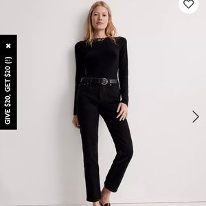 NWT Madewell The Mid-Rise Perfect Vintage Jeans in Clean Black Wash size 23